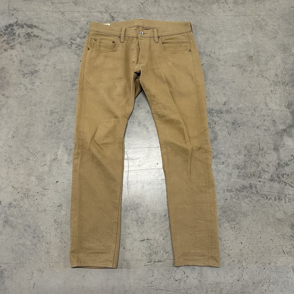 ONI DENIM Selvedge Denim Beige Japan Straight Pants 32